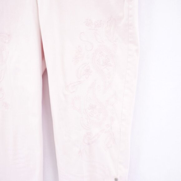 Gloria‎ Vanderbilt Avery Pink Floral Embroidered Capri Denim Jeans -6- 31 / 17.5 - Picture 3 of 8